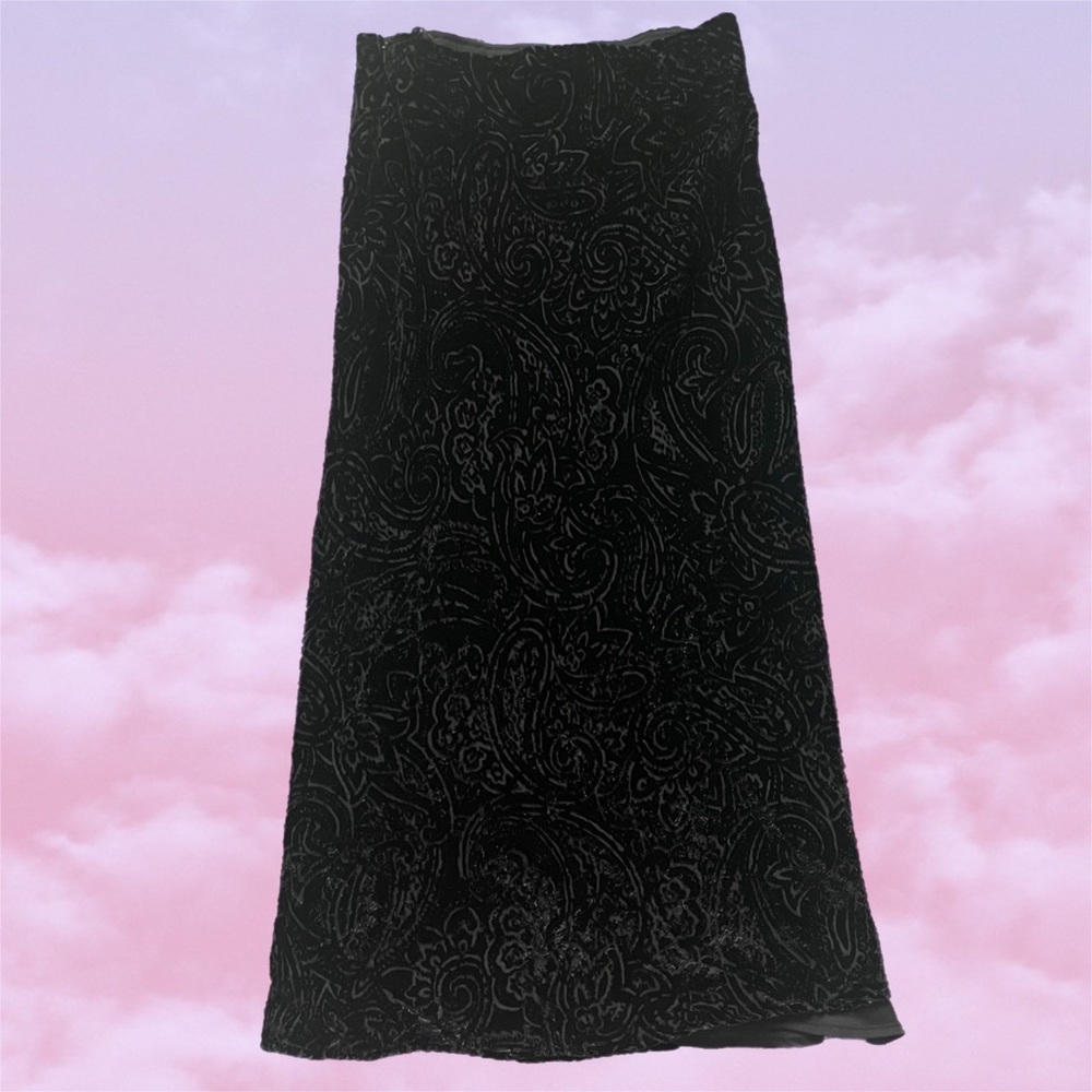 90S BLACK VELVET MAXI SKIRT🖤